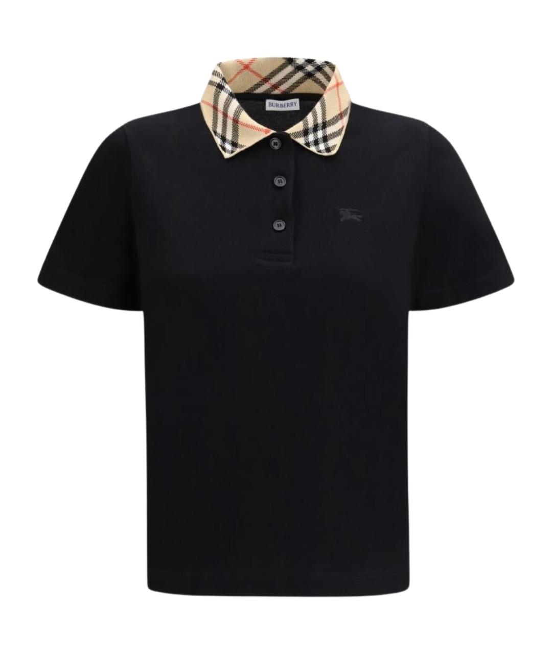 BURBERRY Черная хлопковая футболка, фото 1