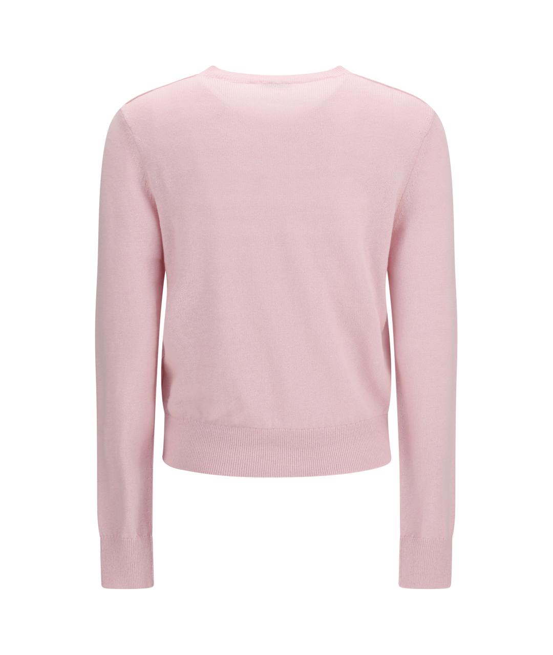 BURBERRY Розовый шерстяной кардиган, фото 1