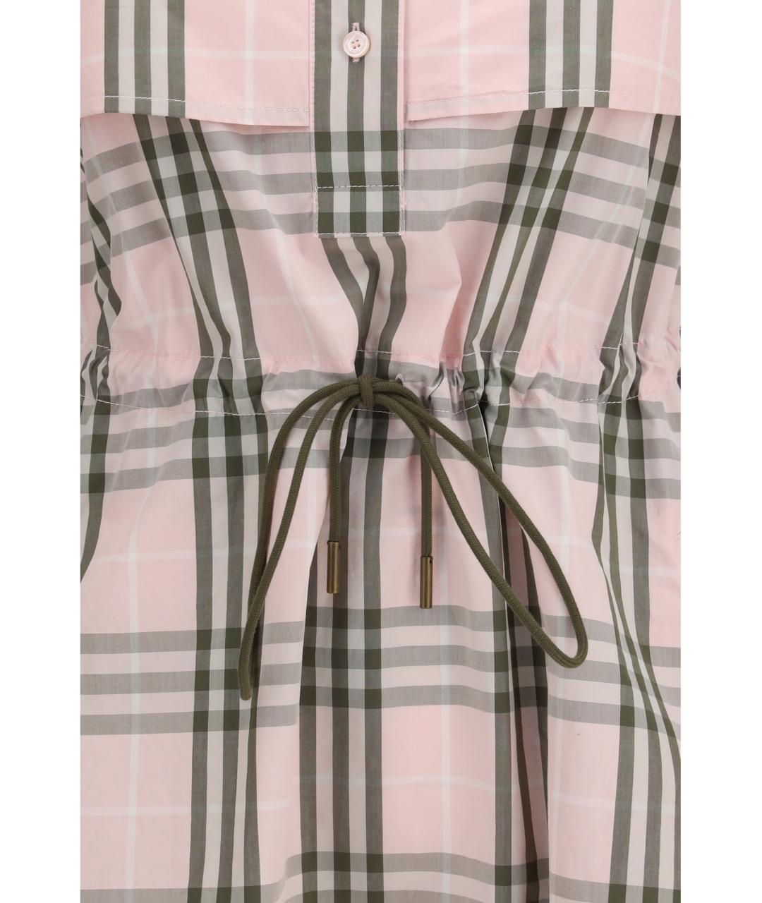 BURBERRY Розовое хлопковое повседневное платье, фото 3
