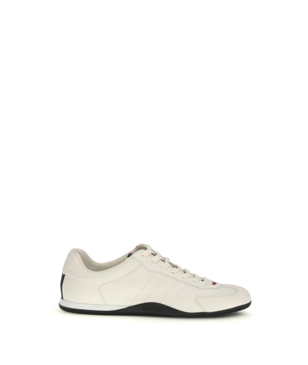 GUCCI Белые кожаные низкие кроссовки / кеды, фото 1
