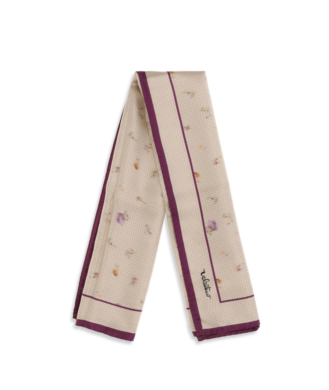 VALENTINO Бежевый шелковый шарф, фото 2