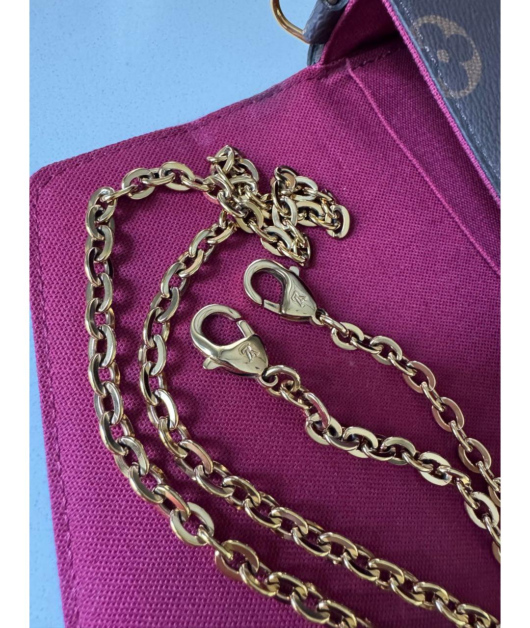 LOUIS VUITTON Коричневая сумка через плечо из искусственной кожи, фото 5