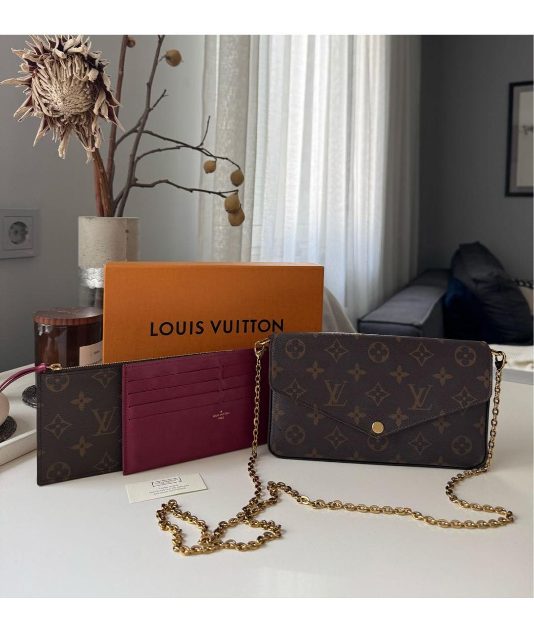 LOUIS VUITTON Коричневая сумка через плечо из искусственной кожи, фото 8