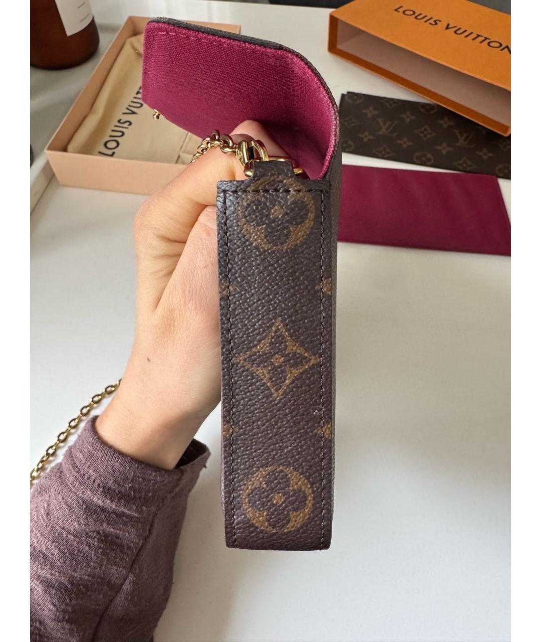 LOUIS VUITTON Коричневая сумка через плечо из искусственной кожи, фото 7