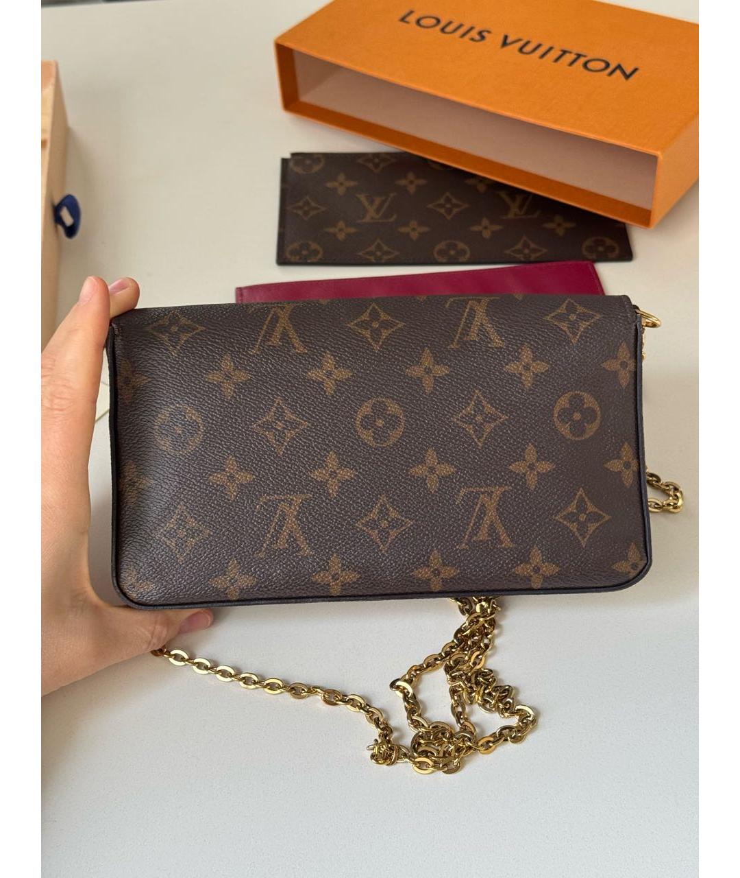 LOUIS VUITTON Коричневая сумка через плечо из искусственной кожи, фото 3