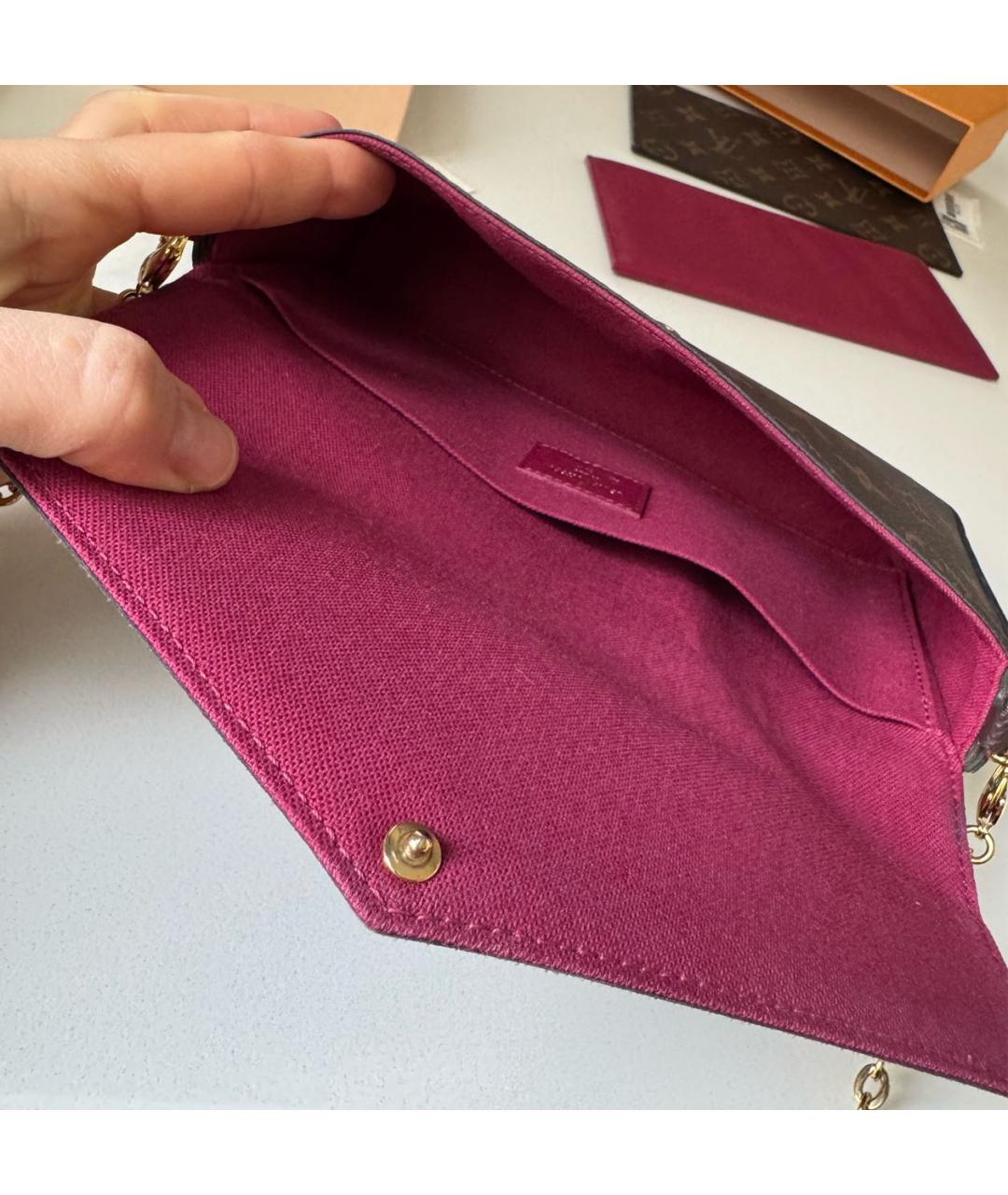 LOUIS VUITTON Коричневая сумка через плечо из искусственной кожи, фото 4