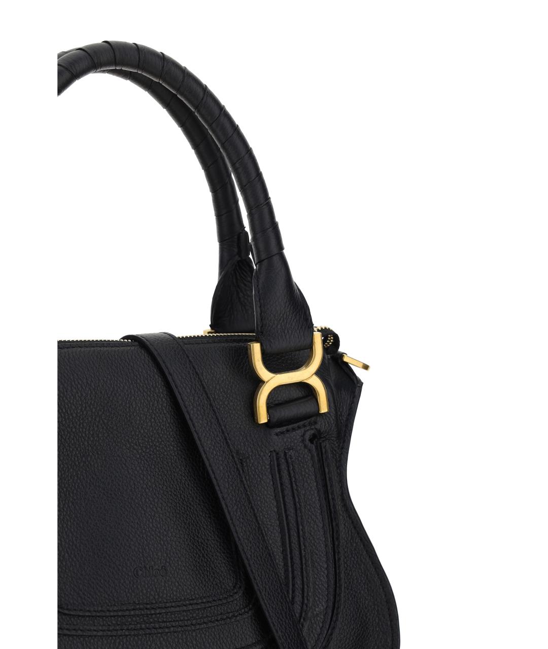 CHLOE Черная кожаная сумка тоут, фото 4