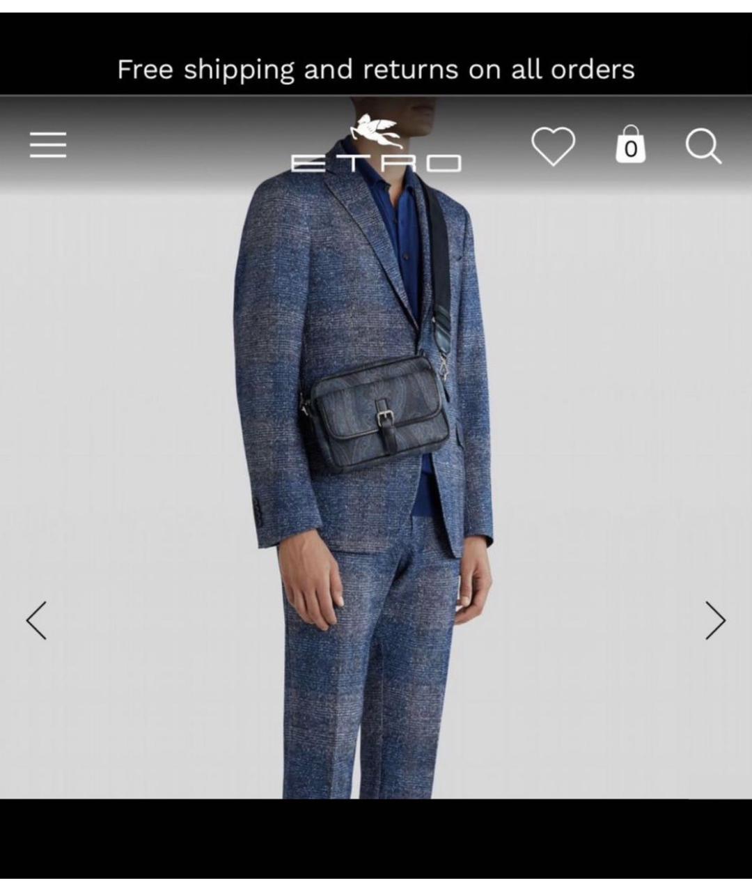 ETRO Синяя кожаная сумка на плечо, фото 7