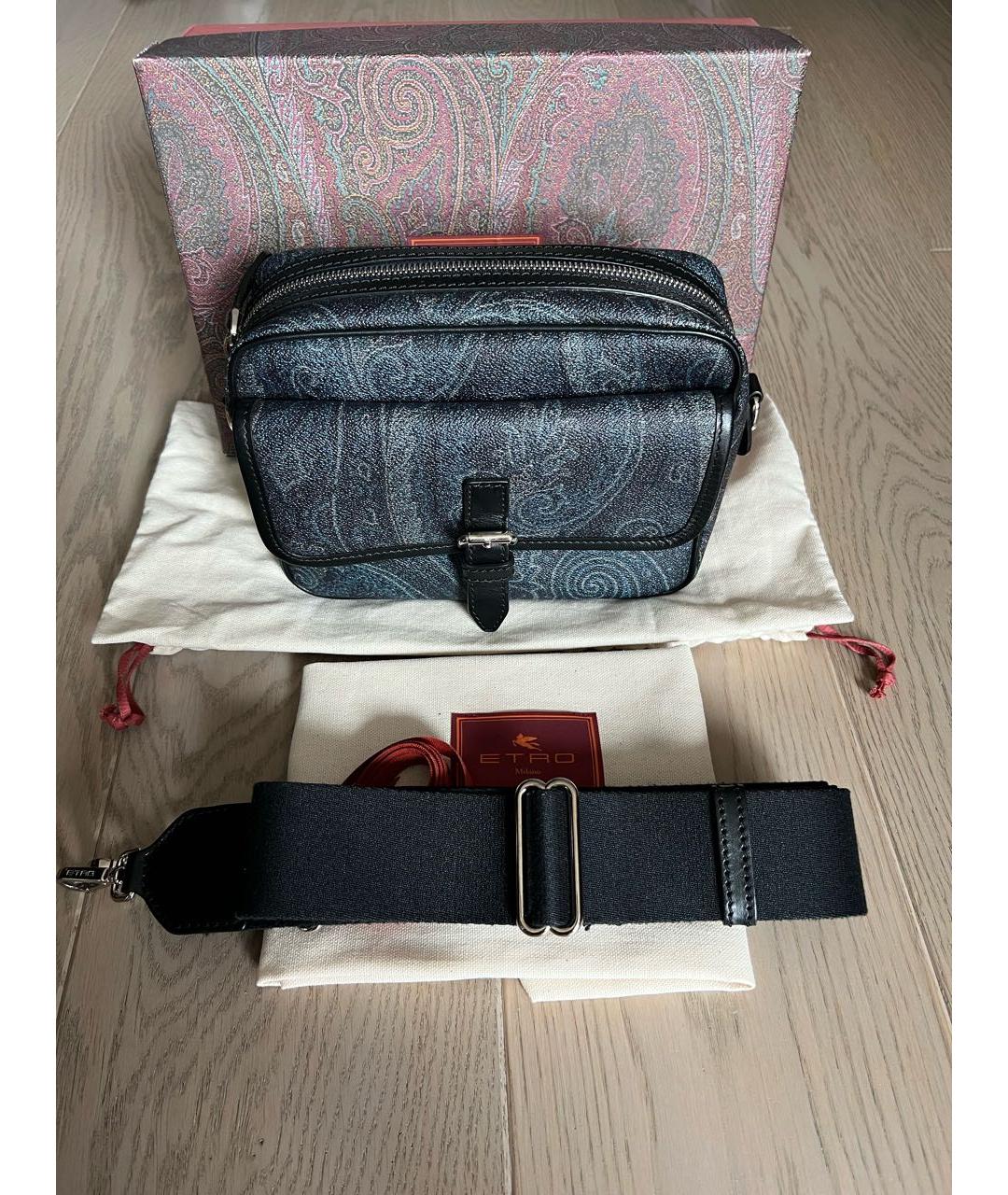 ETRO Синяя кожаная сумка на плечо, фото 8