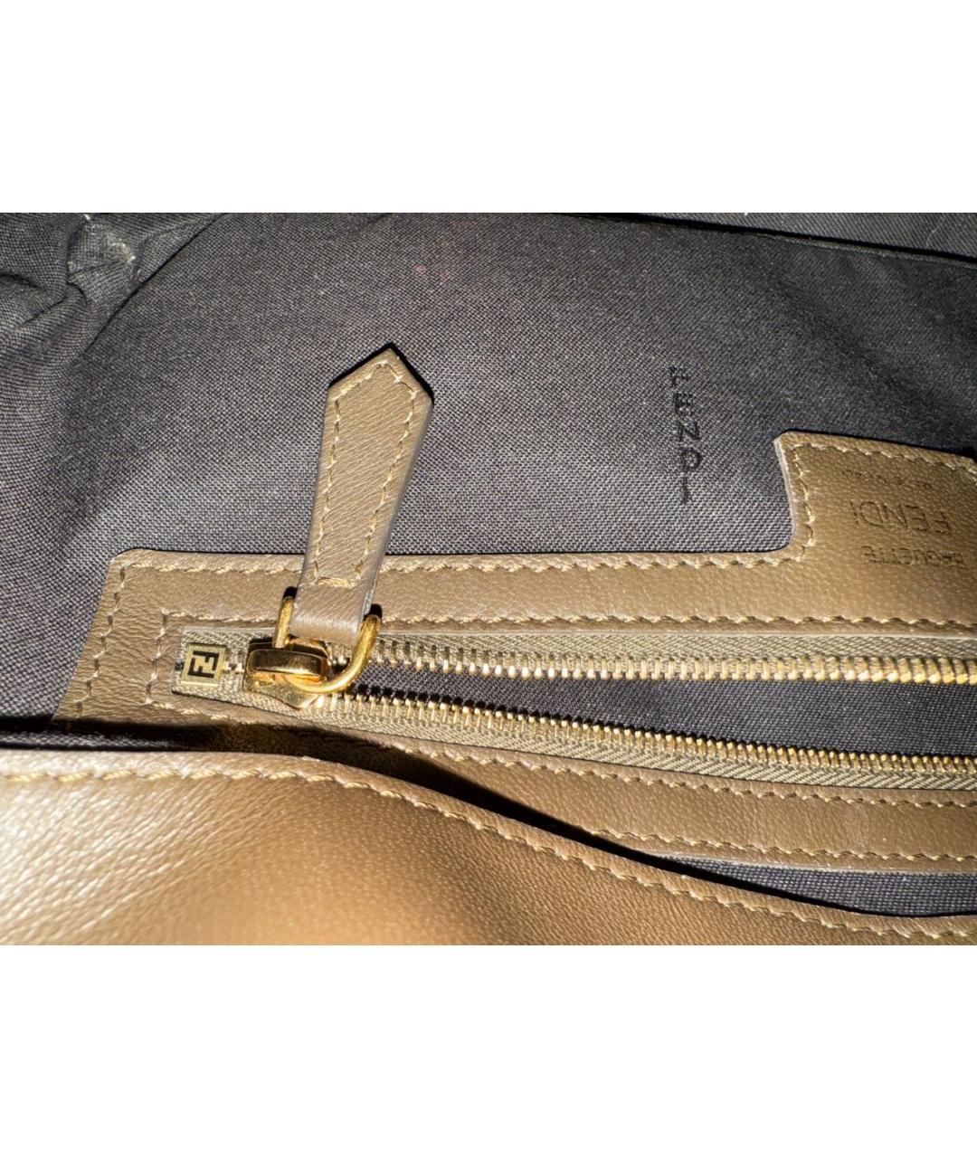 FENDI Коричневая кожаная сумка через плечо, фото 7