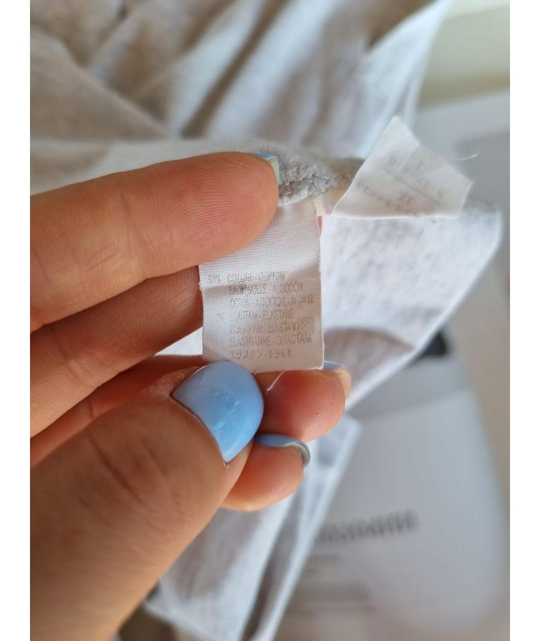 BRUNELLO CUCINELLI Серая хлопковая футболка, фото 5