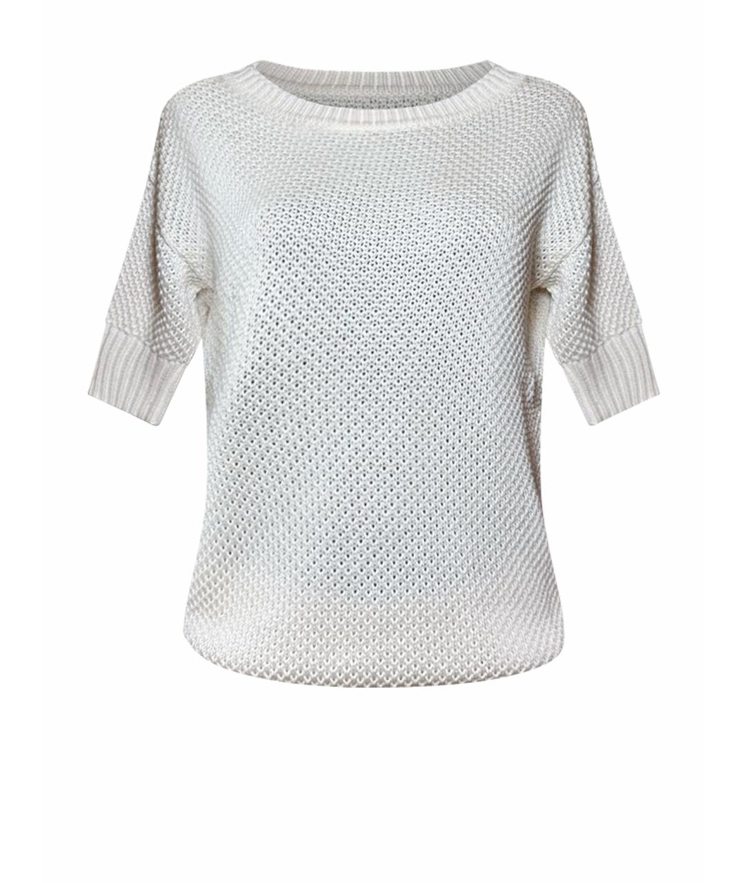 LORO PIANA Белый шелковый джемпер / свитер, фото 1