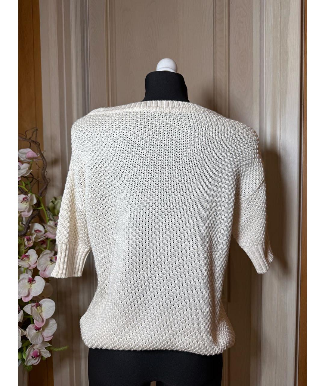 LORO PIANA Белый шелковый джемпер / свитер, фото 3