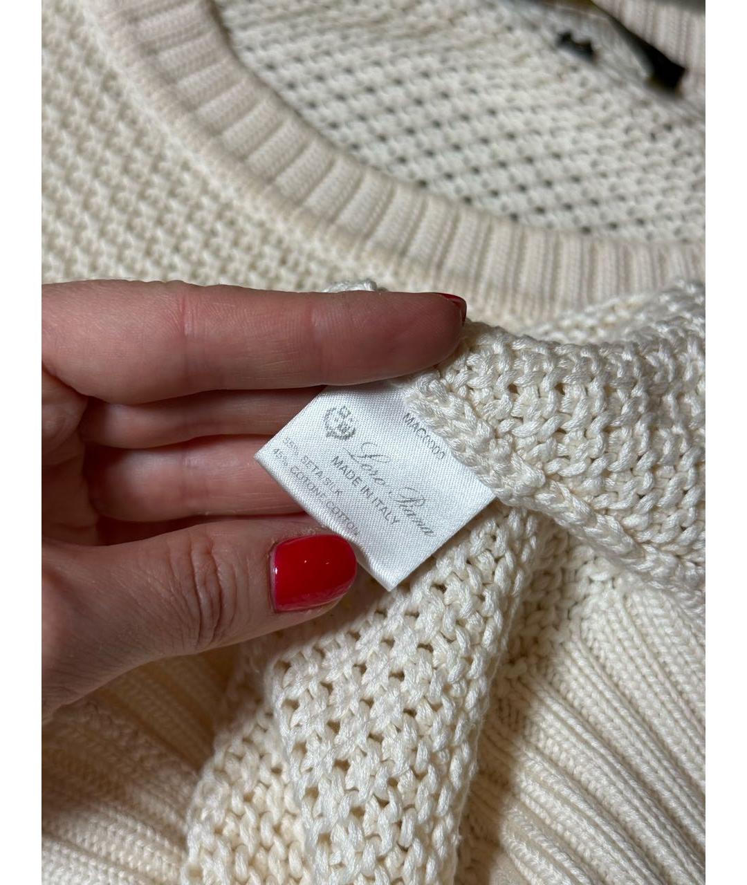 LORO PIANA Белый шелковый джемпер / свитер, фото 8