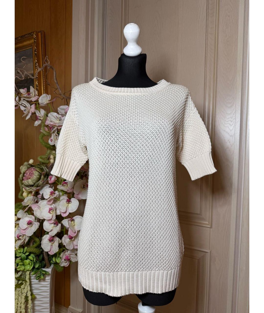 LORO PIANA Белый шелковый джемпер / свитер, фото 5