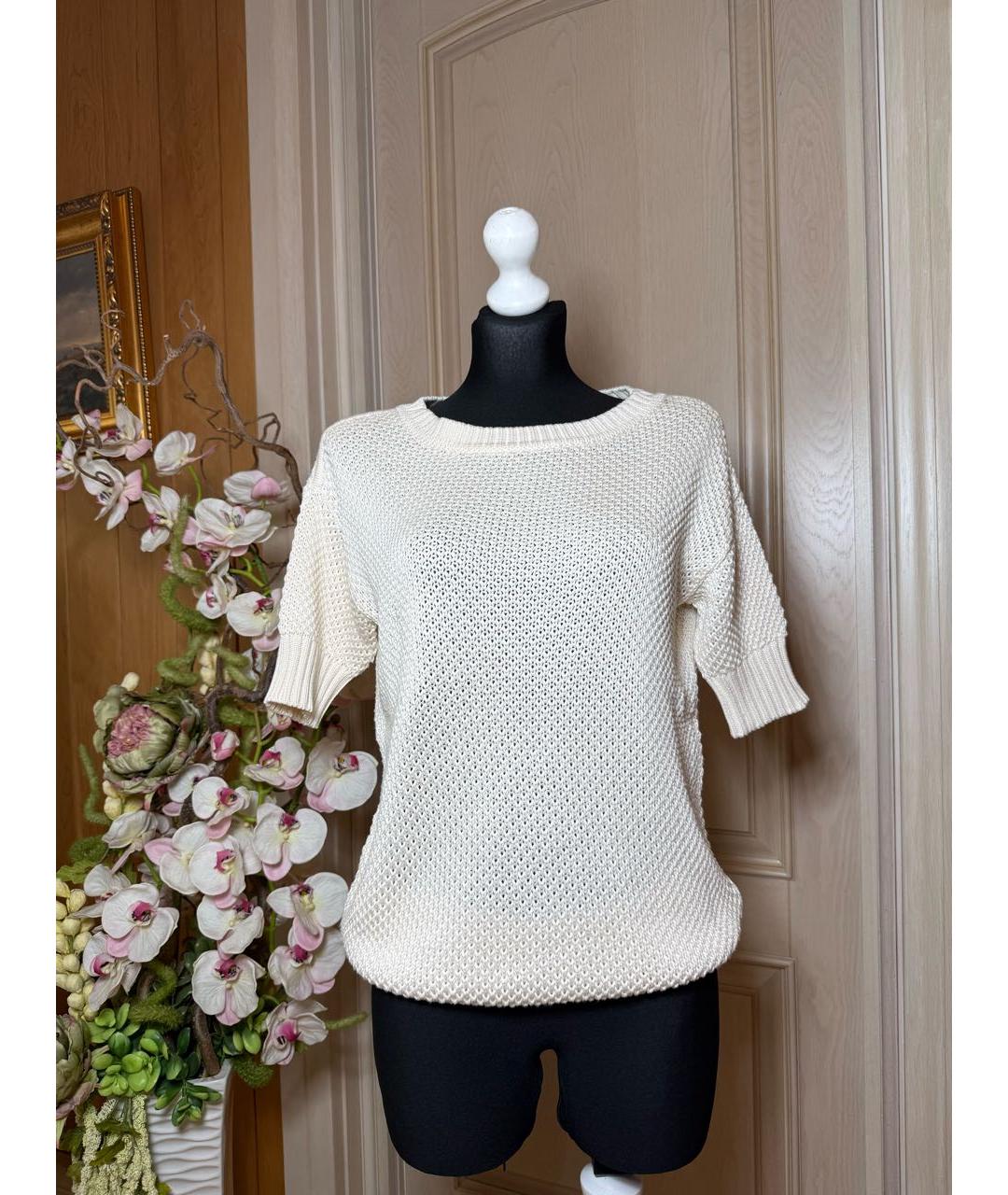 LORO PIANA Белый шелковый джемпер / свитер, фото 9