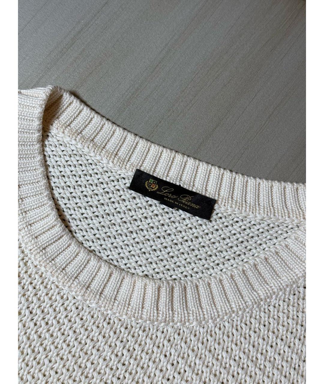 LORO PIANA Белый шелковый джемпер / свитер, фото 7