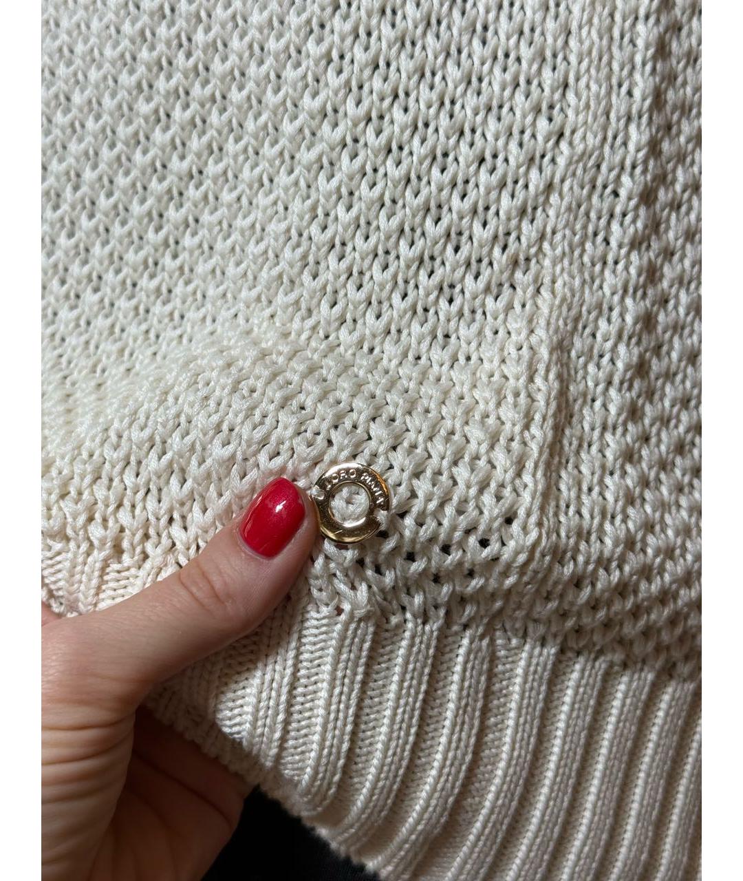 LORO PIANA Белый шелковый джемпер / свитер, фото 6