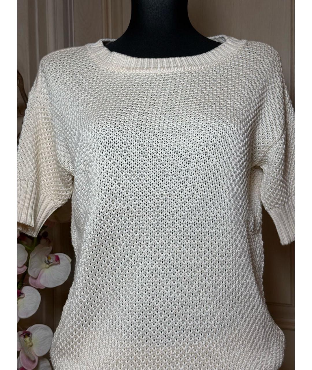 LORO PIANA Белый шелковый джемпер / свитер, фото 2