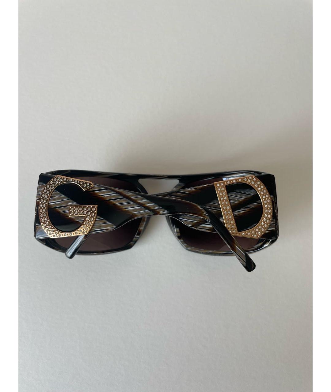 DOLCE&GABBANA Коричневые пластиковые солнцезащитные очки, фото 6
