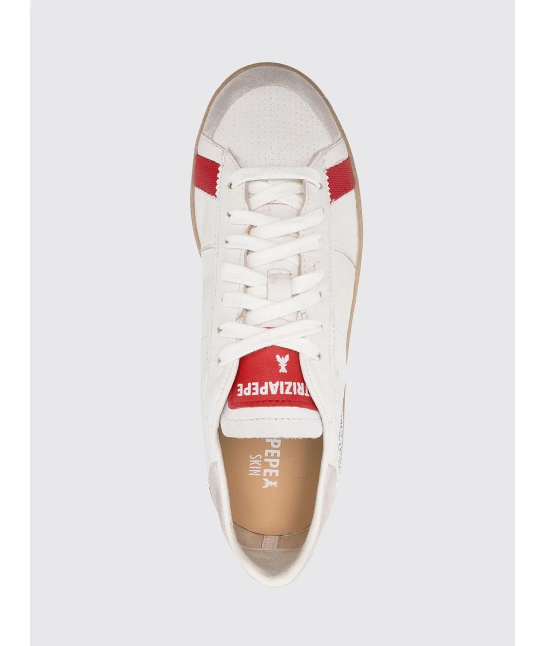 PATRIZIA PEPE Белые кожаные кроссовки, фото 4