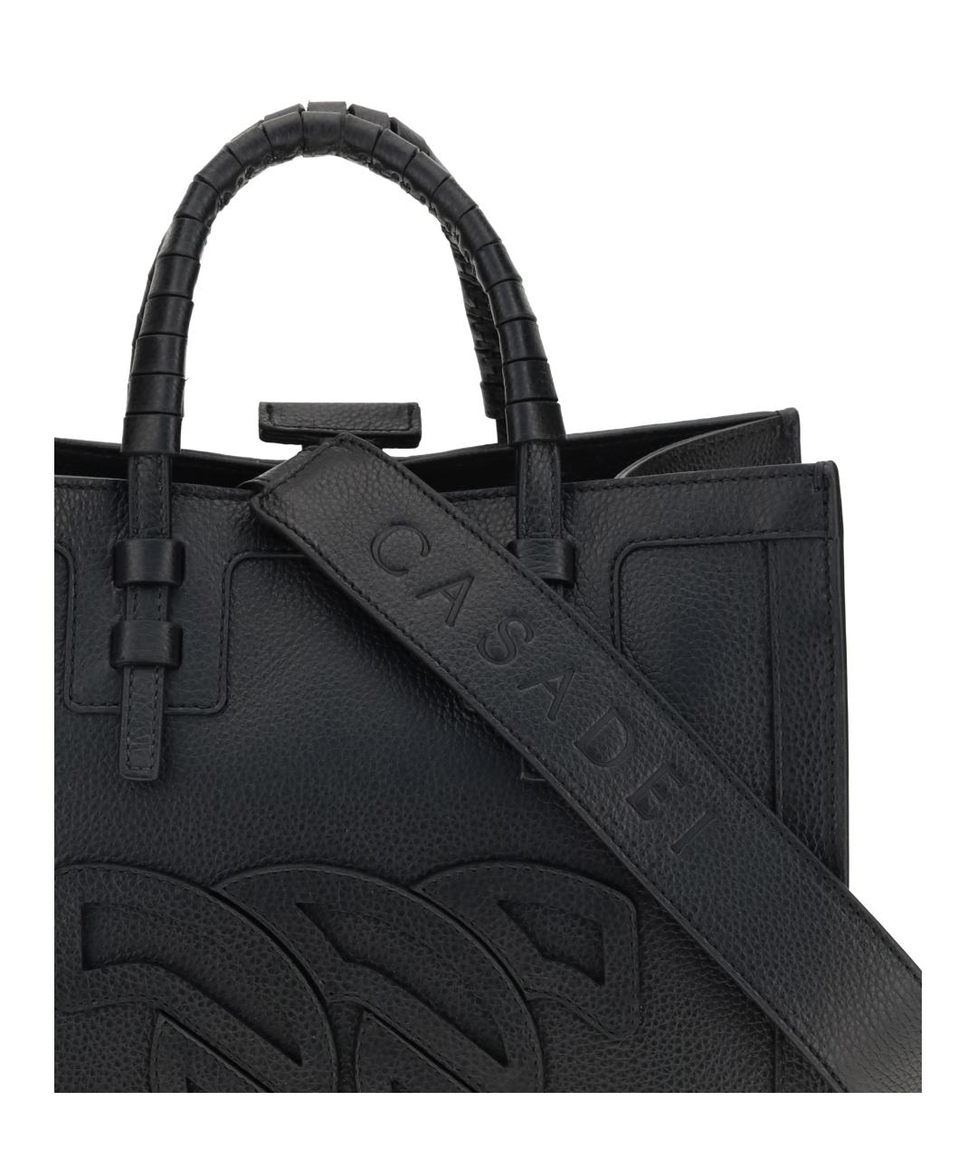 CASADEI Черная кожаная сумка тоут, фото 4
