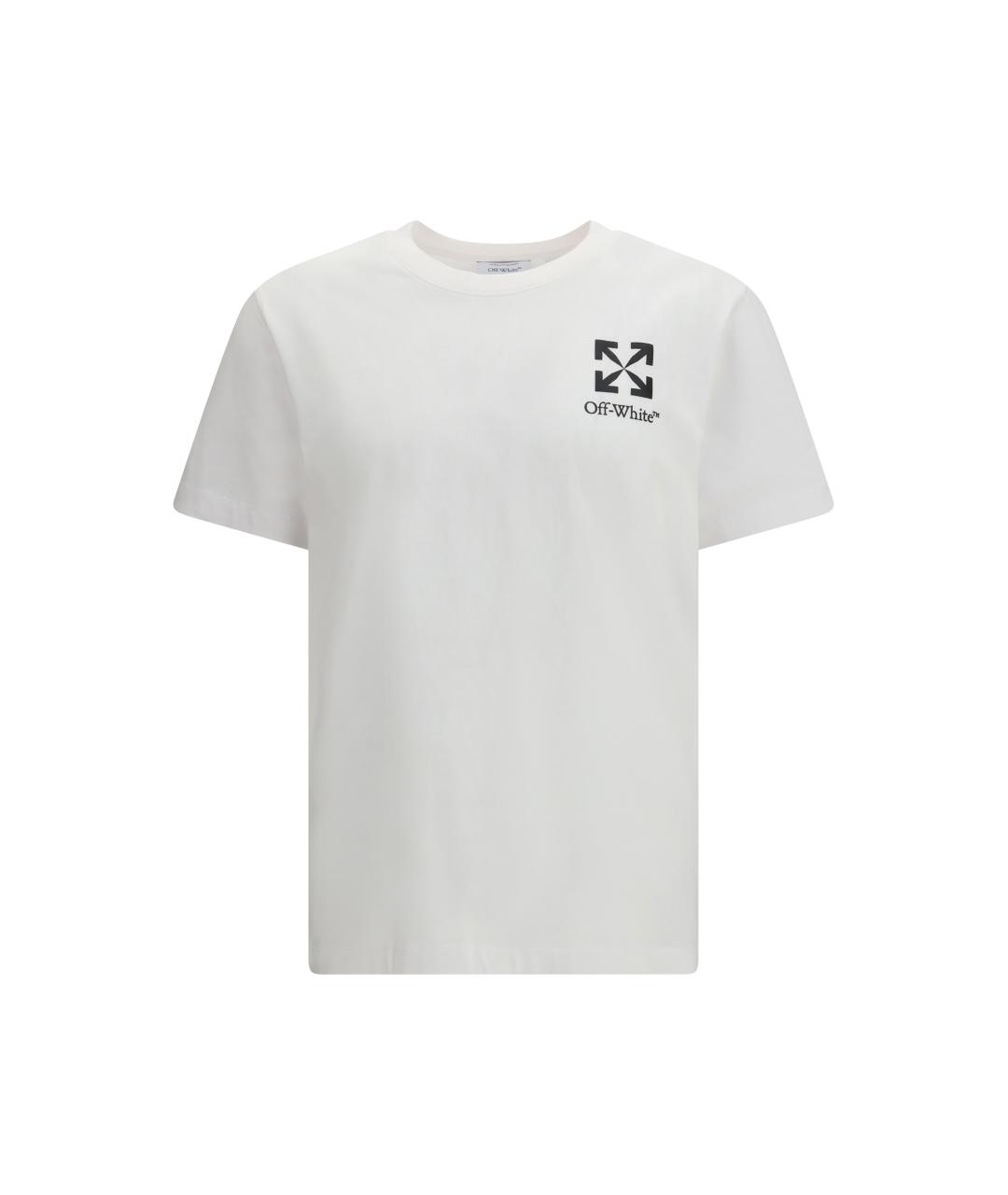 OFF-WHITE Белая хлопковая футболка, фото 1