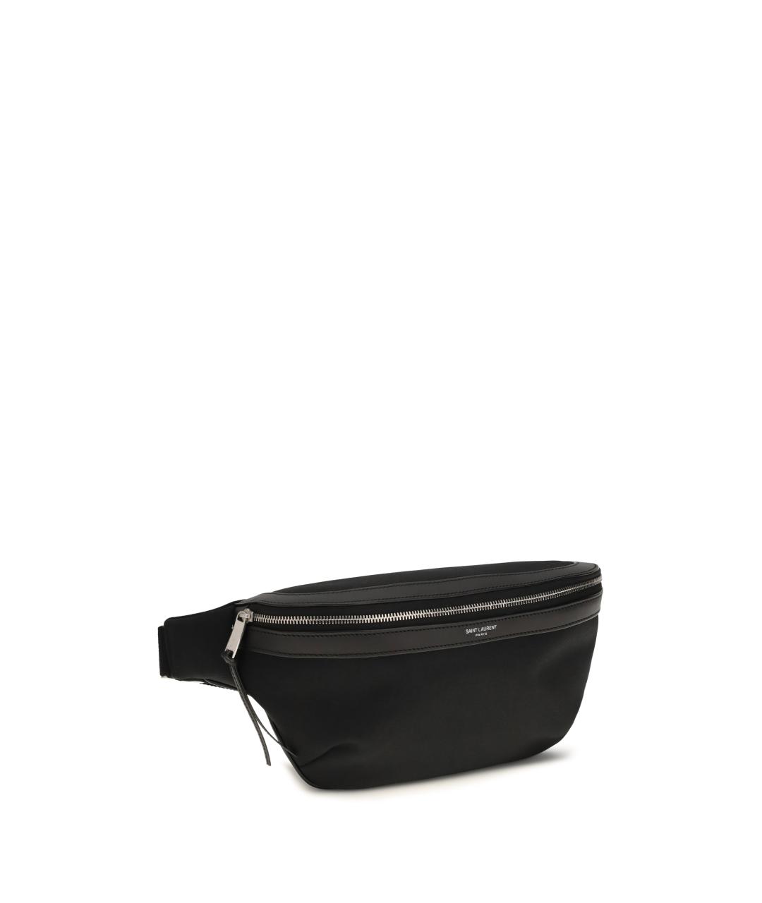 SAINT LAURENT Черная тканевая поясная сумка, фото 2