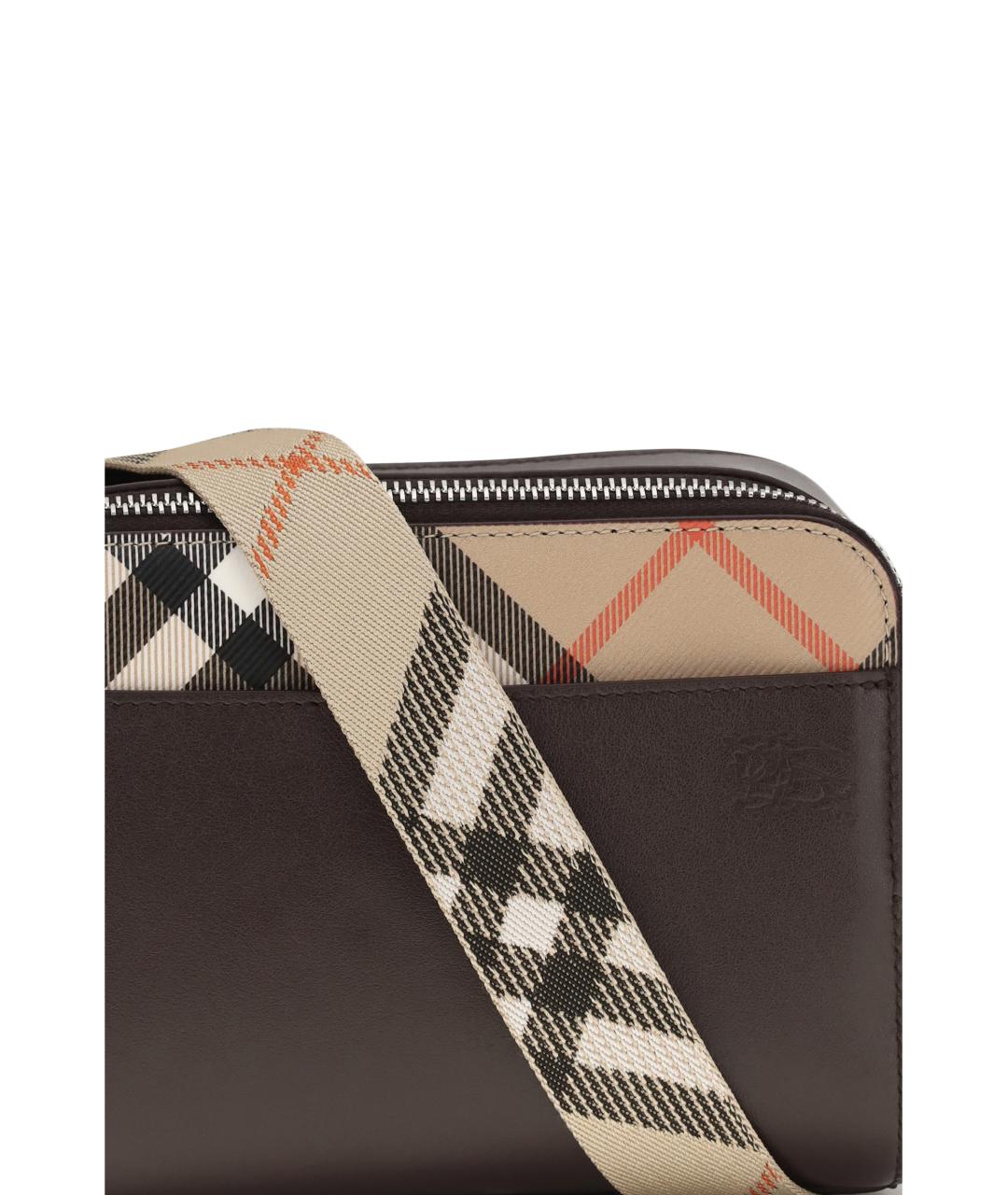 BURBERRY Коричневая кожаная сумка на плечо, фото 4
