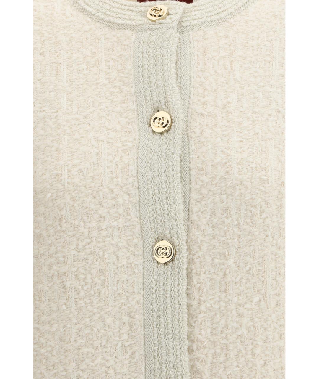 GUCCI Белый шерстяной кардиган, фото 3