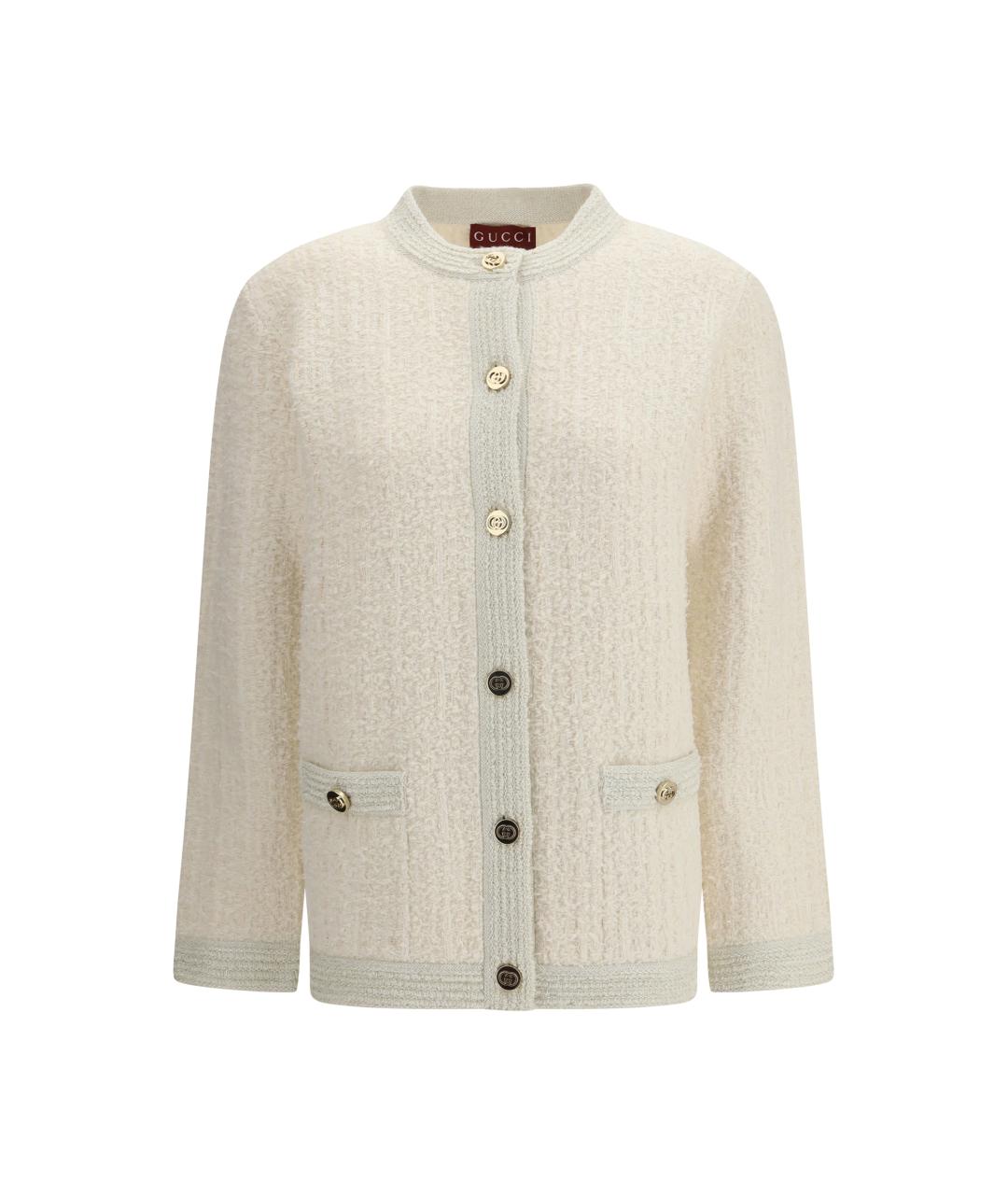 GUCCI Белый шерстяной кардиган, фото 1