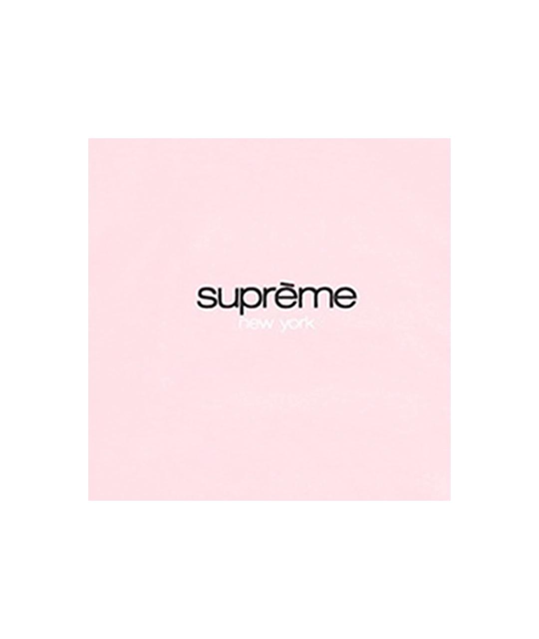 SUPREME Розовая хлопковая футболка, фото 2