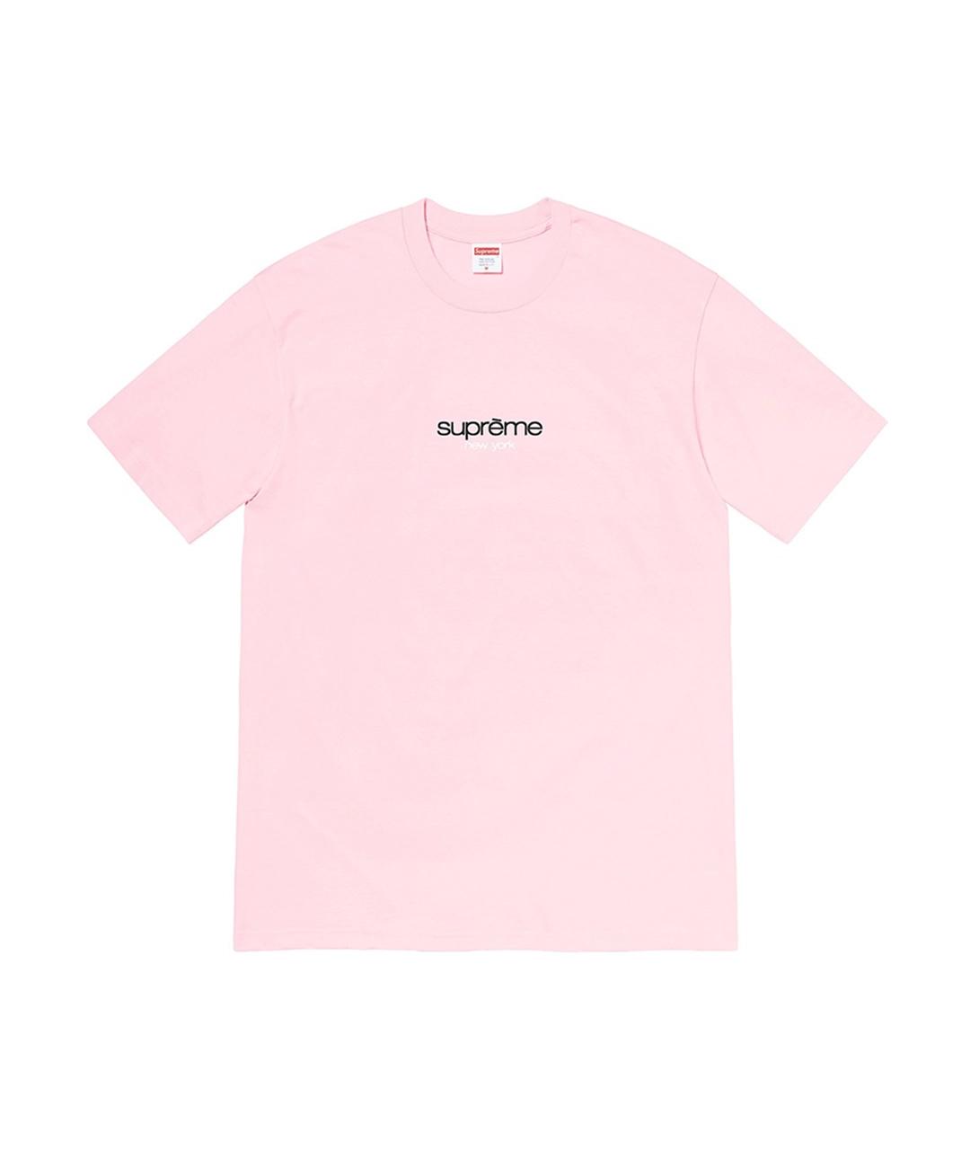 SUPREME Розовая хлопковая футболка, фото 1