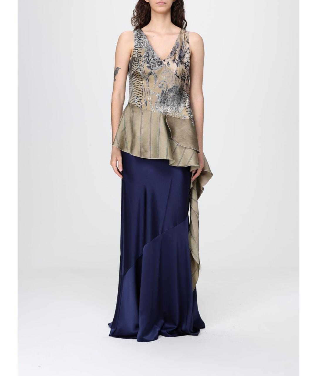 ANTONIO MARRAS Коричневая ацетатная блузы, фото 4