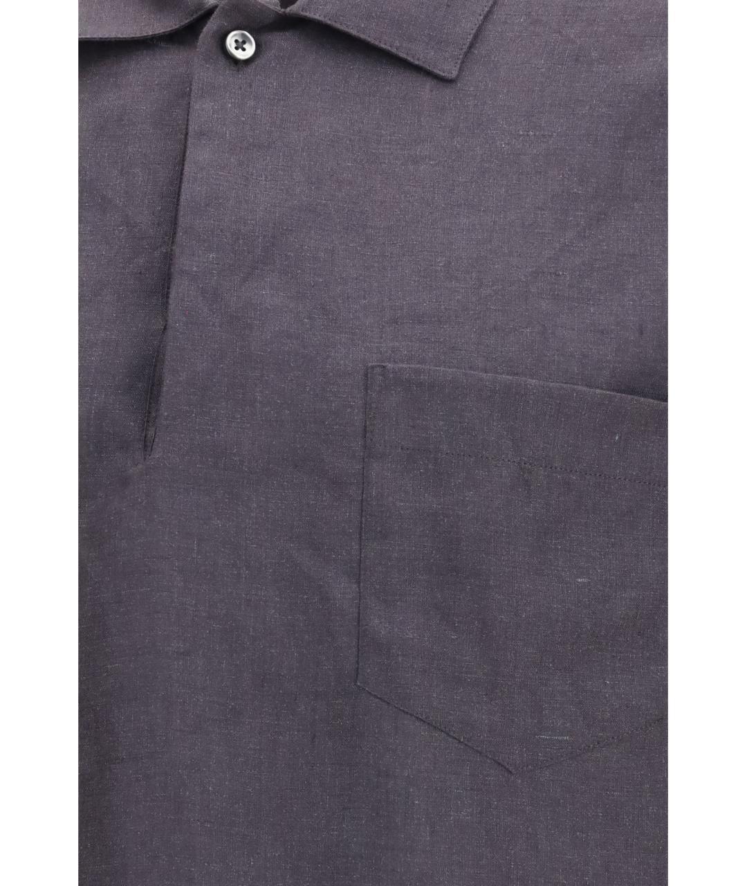 DEPERLU Фиолетовая льняная классическая рубашка, фото 3