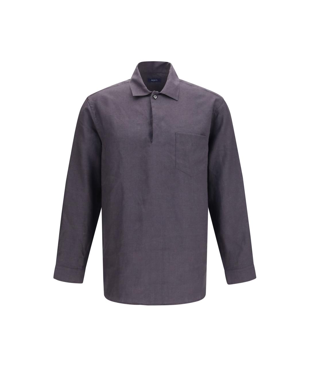 DEPERLU Фиолетовая льняная классическая рубашка, фото 1