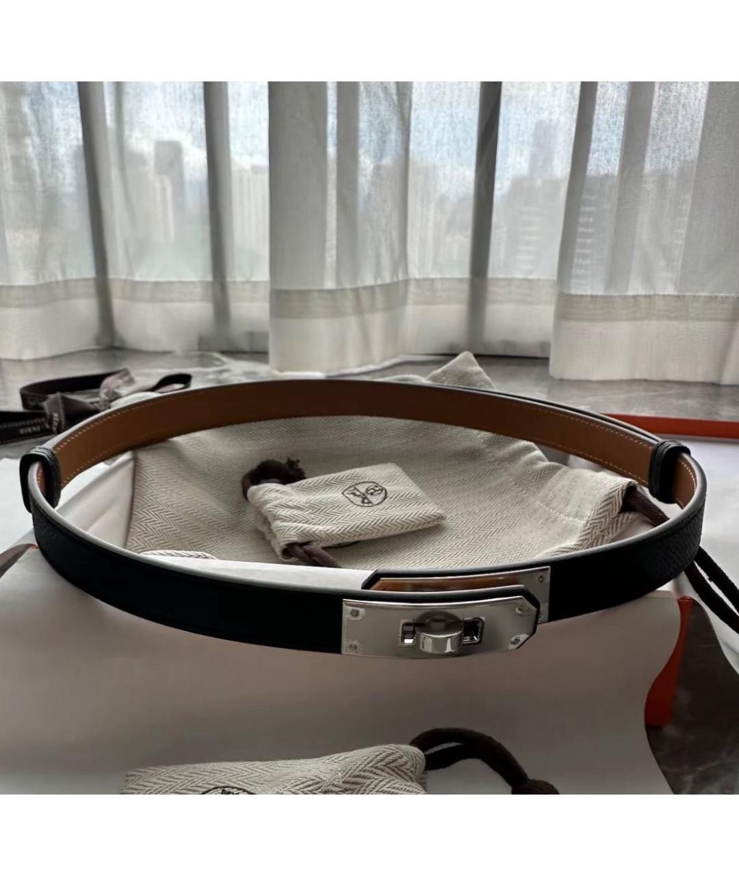 HERMES Черный ремень, фото 4