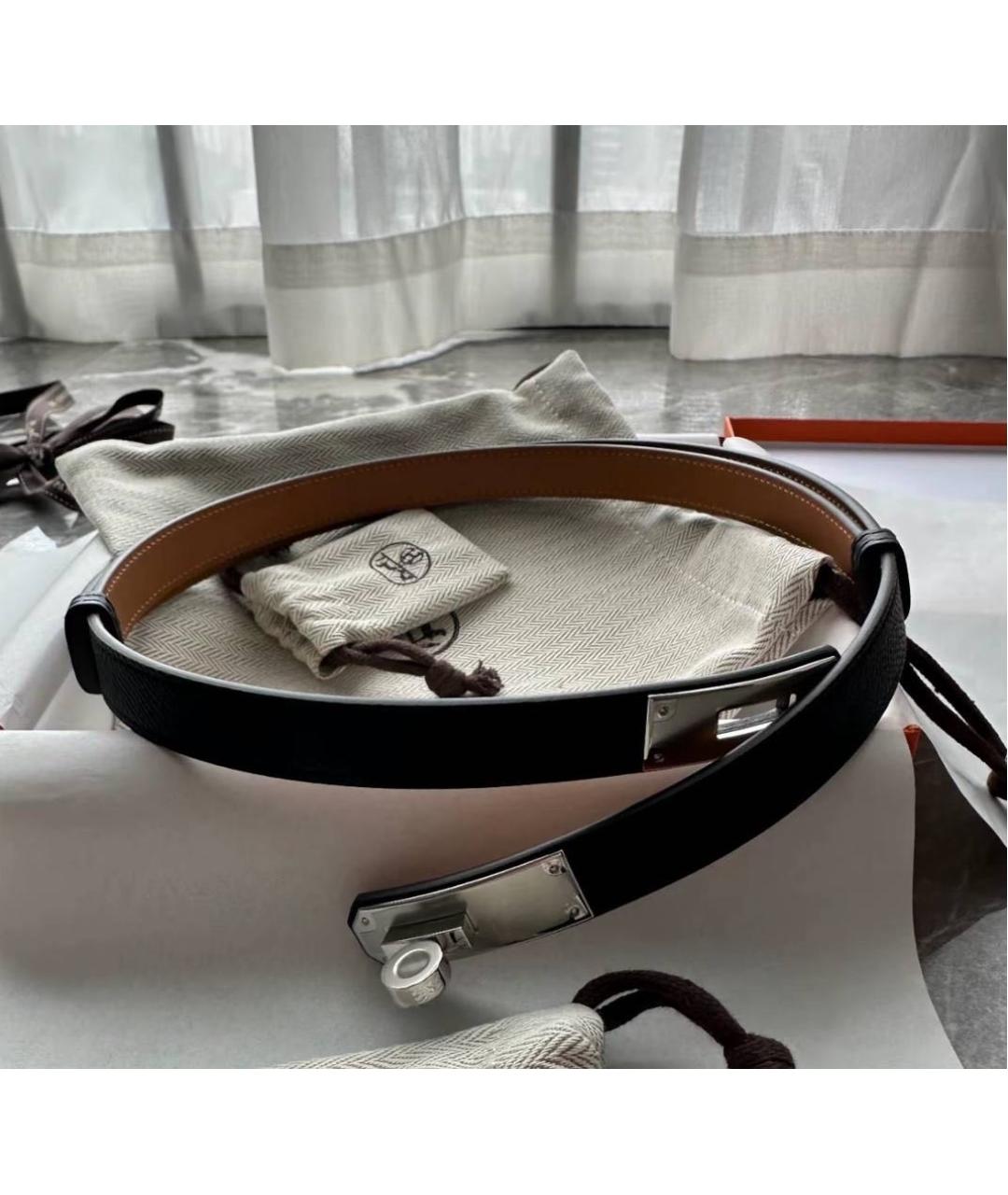 HERMES Черный ремень, фото 3