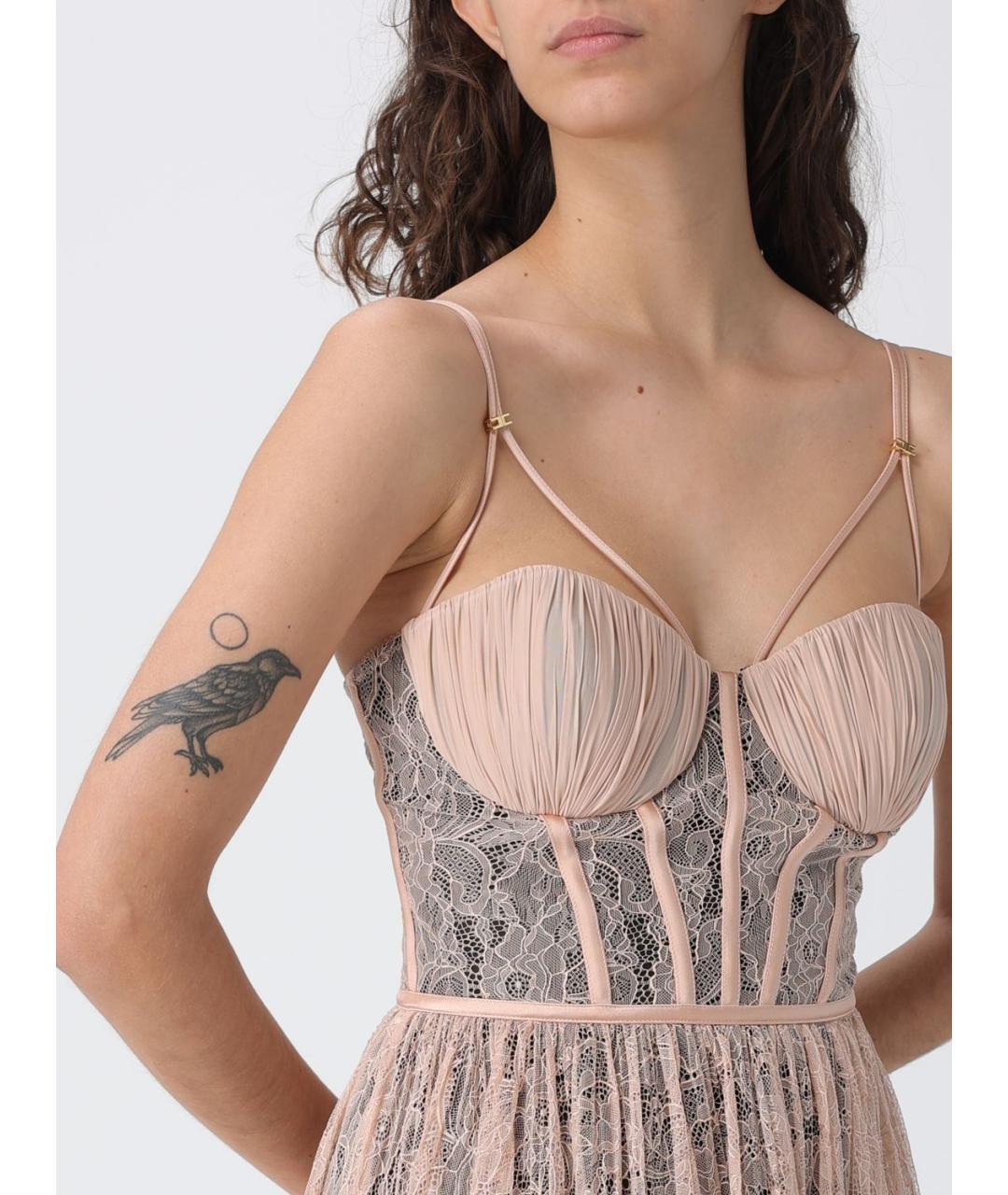 ELISABETTA FRANCHI Бежевое вечернее платье, фото 3