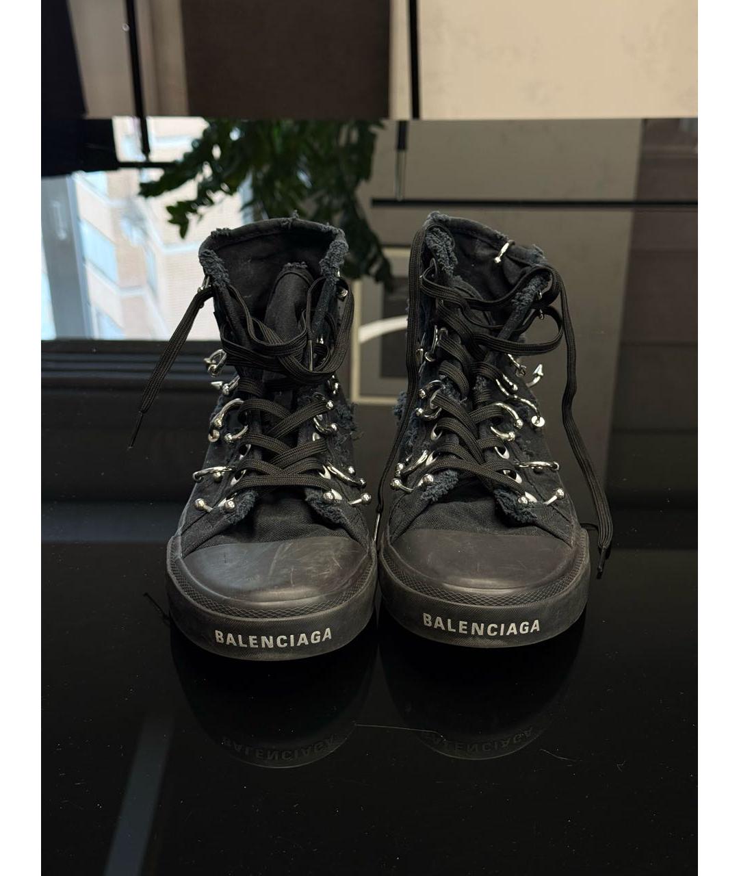 BALENCIAGA Черные текстильные кеды, фото 2