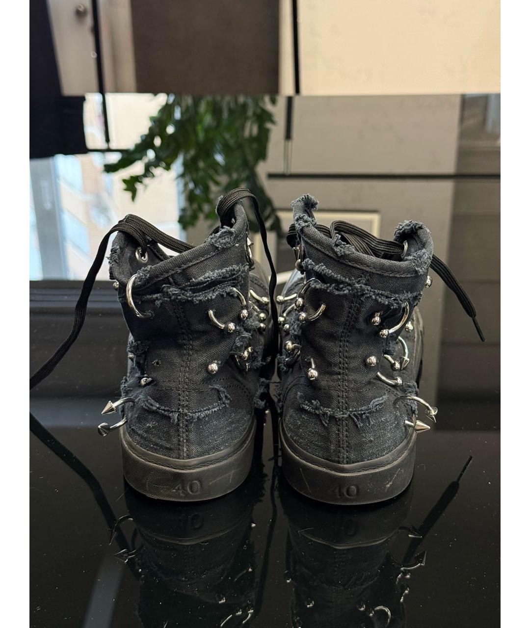 BALENCIAGA Черные текстильные кеды, фото 4