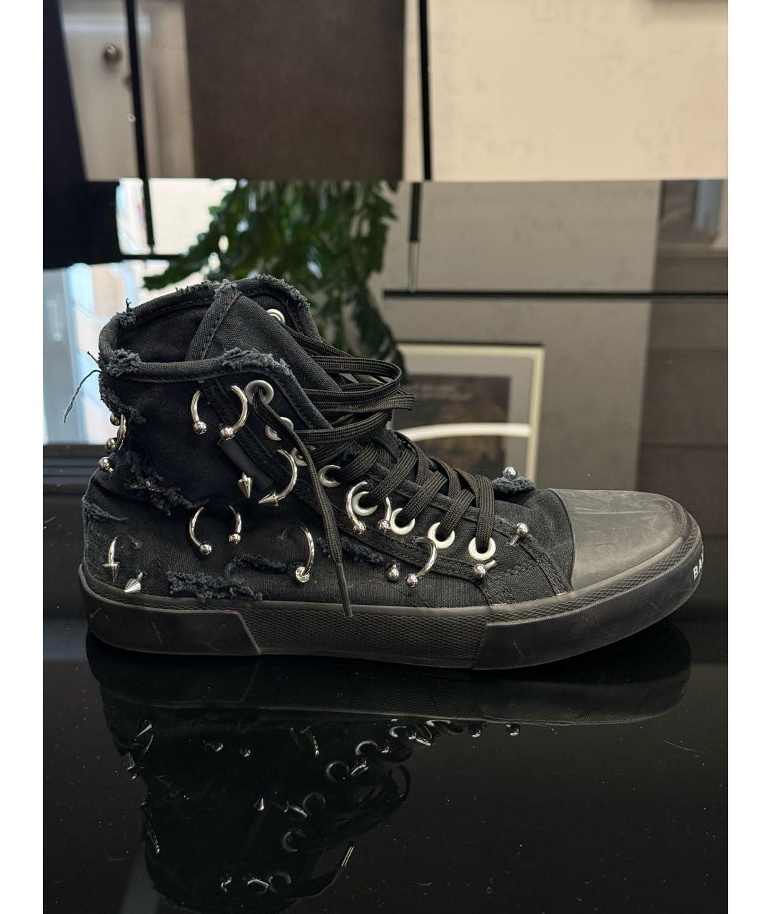 BALENCIAGA Черные текстильные кеды, фото 5