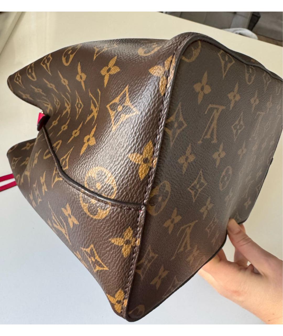 LOUIS VUITTON Коричневая сумка тоут из искусственной кожи, фото 5