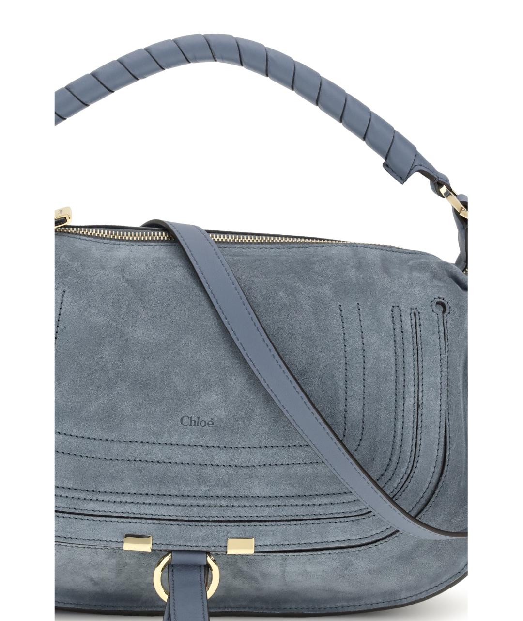 CHLOE Голубая замшевая сумка через плечо, фото 4