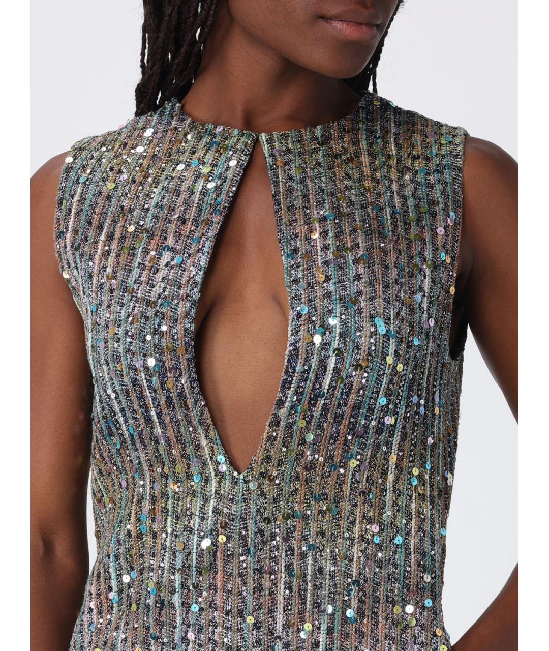 MISSONI Мульти хлопковое коктейльное платье, фото 4