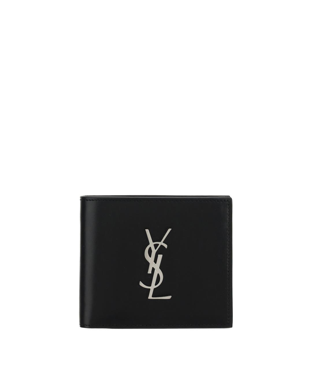 SAINT LAURENT Черный кожаный кошелек, фото 1