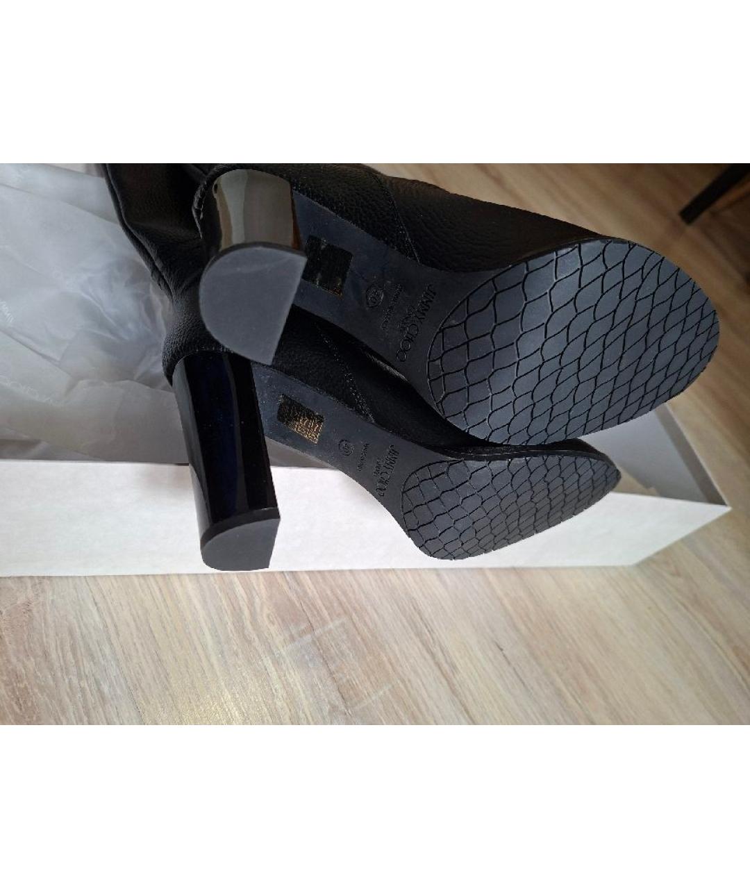 JIMMY CHOO Черные кожаные сапоги, фото 7