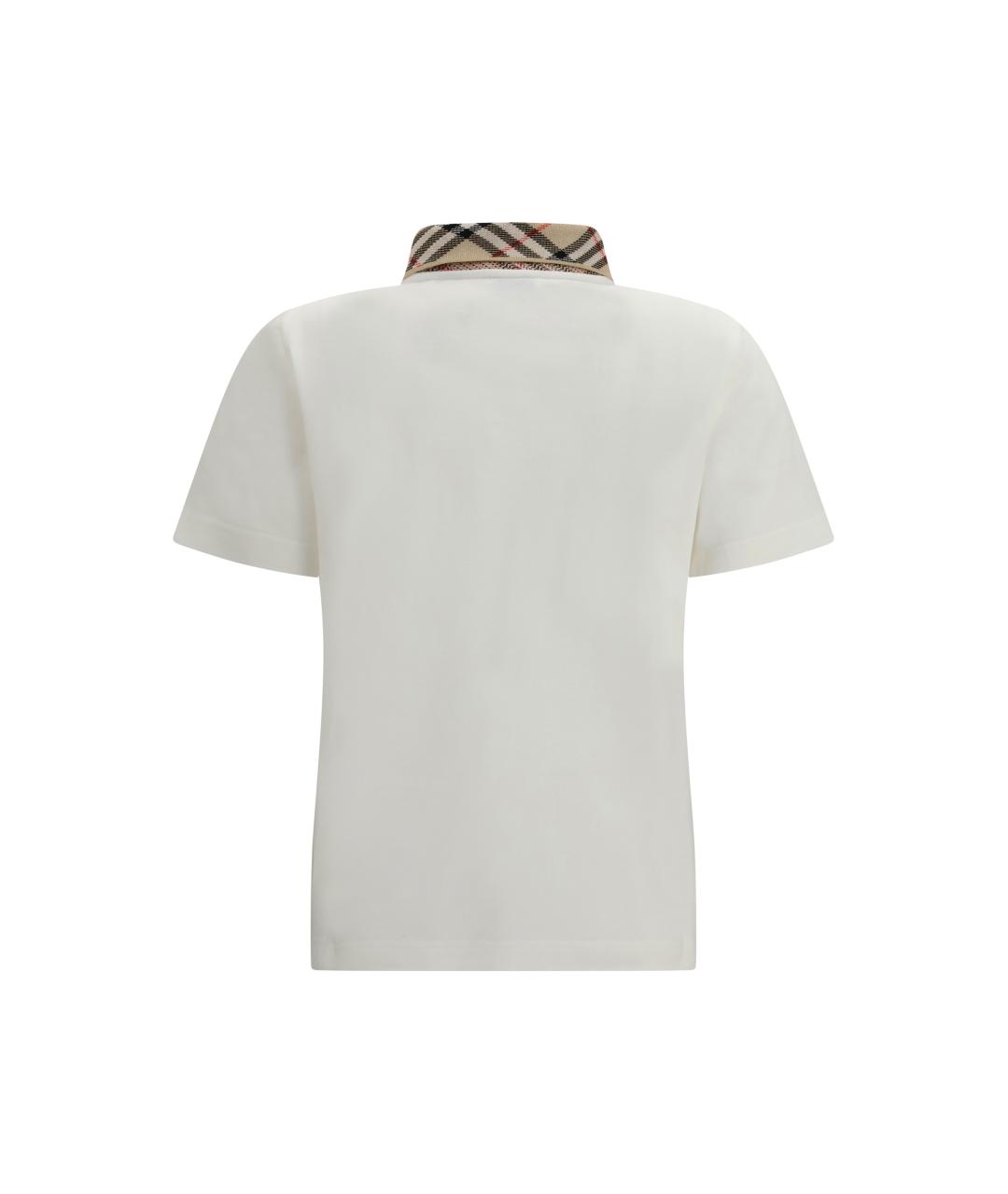 BURBERRY Белая хлопковая футболка, фото 2