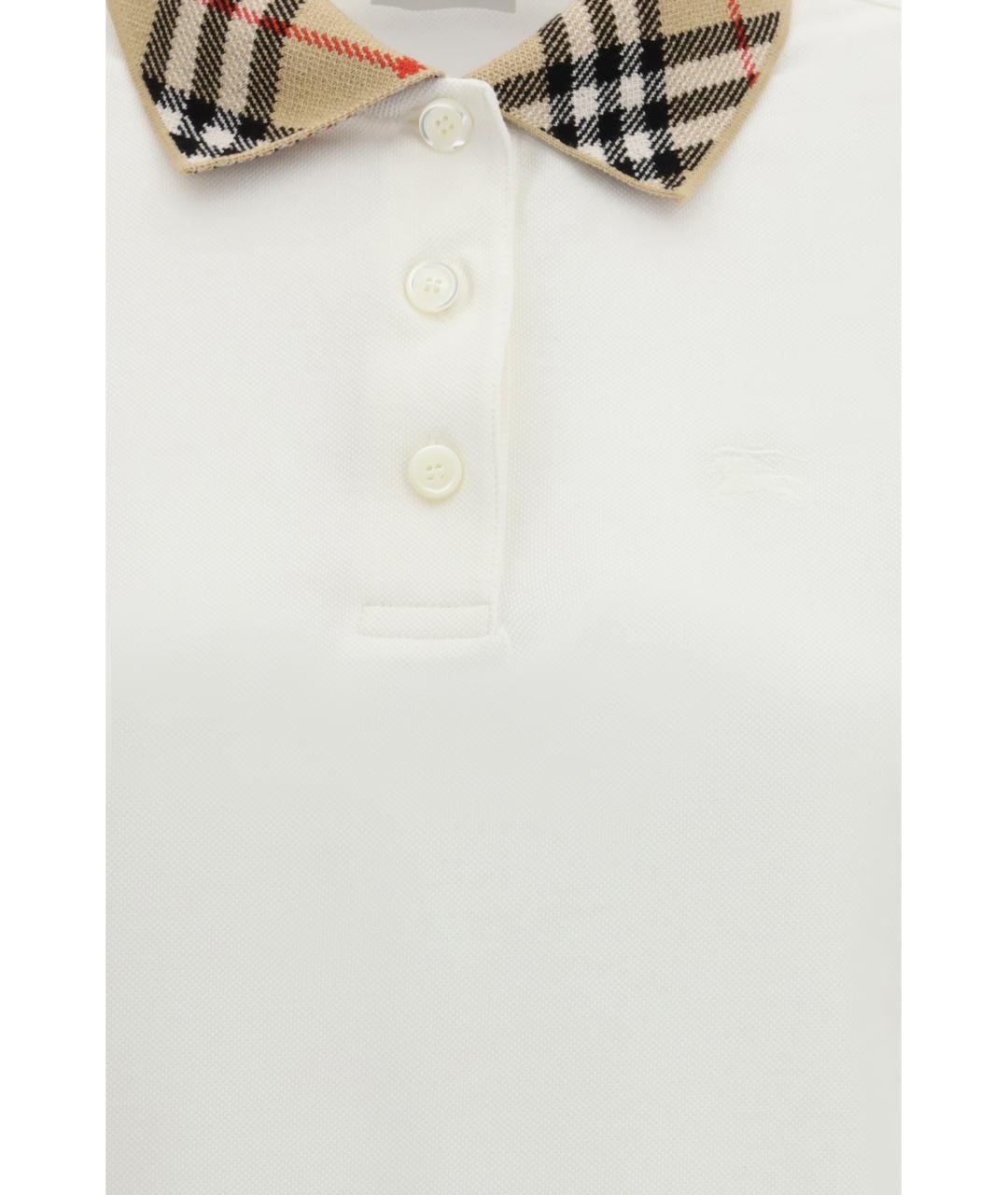 BURBERRY Белая хлопковая футболка, фото 3