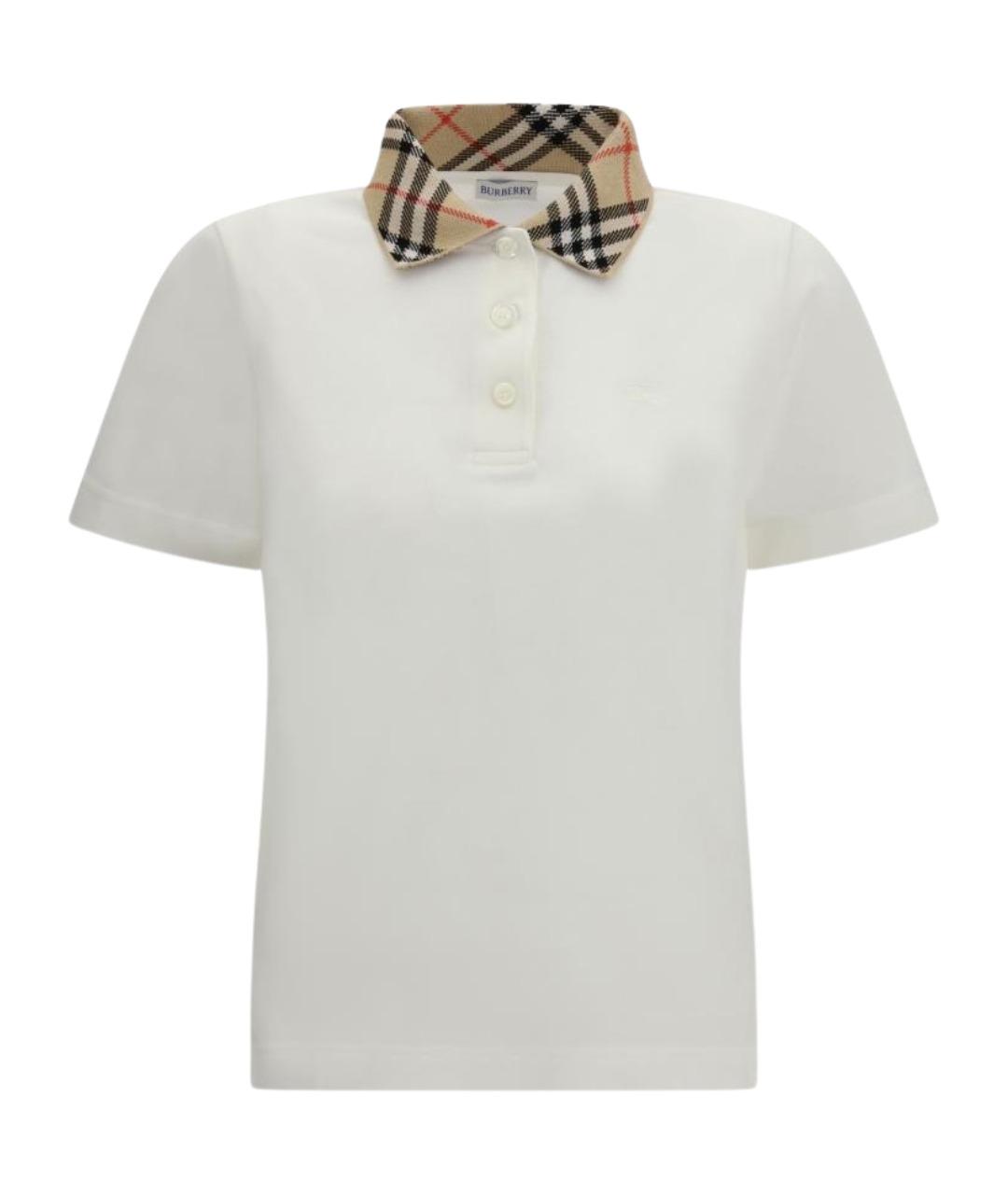 BURBERRY Белая хлопковая футболка, фото 1